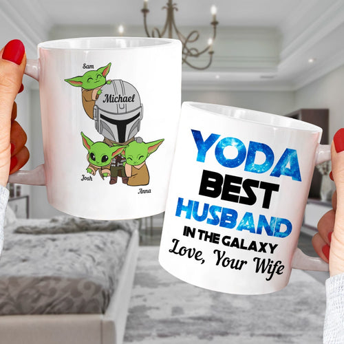 Personalized Yoda Best Husband Mug - Custom Names Coffee Mug PopCulturePrints