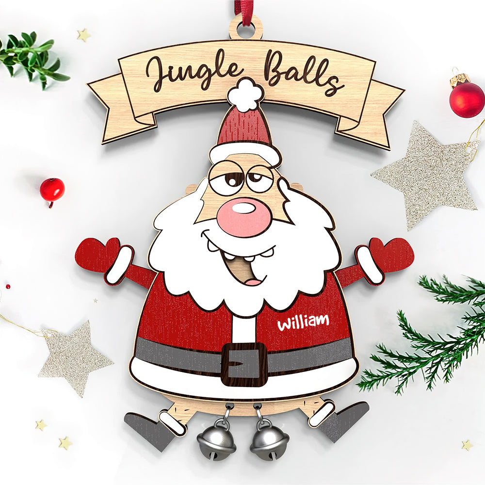 Funny Personalized Santa Christmas Ornament - Custom Name