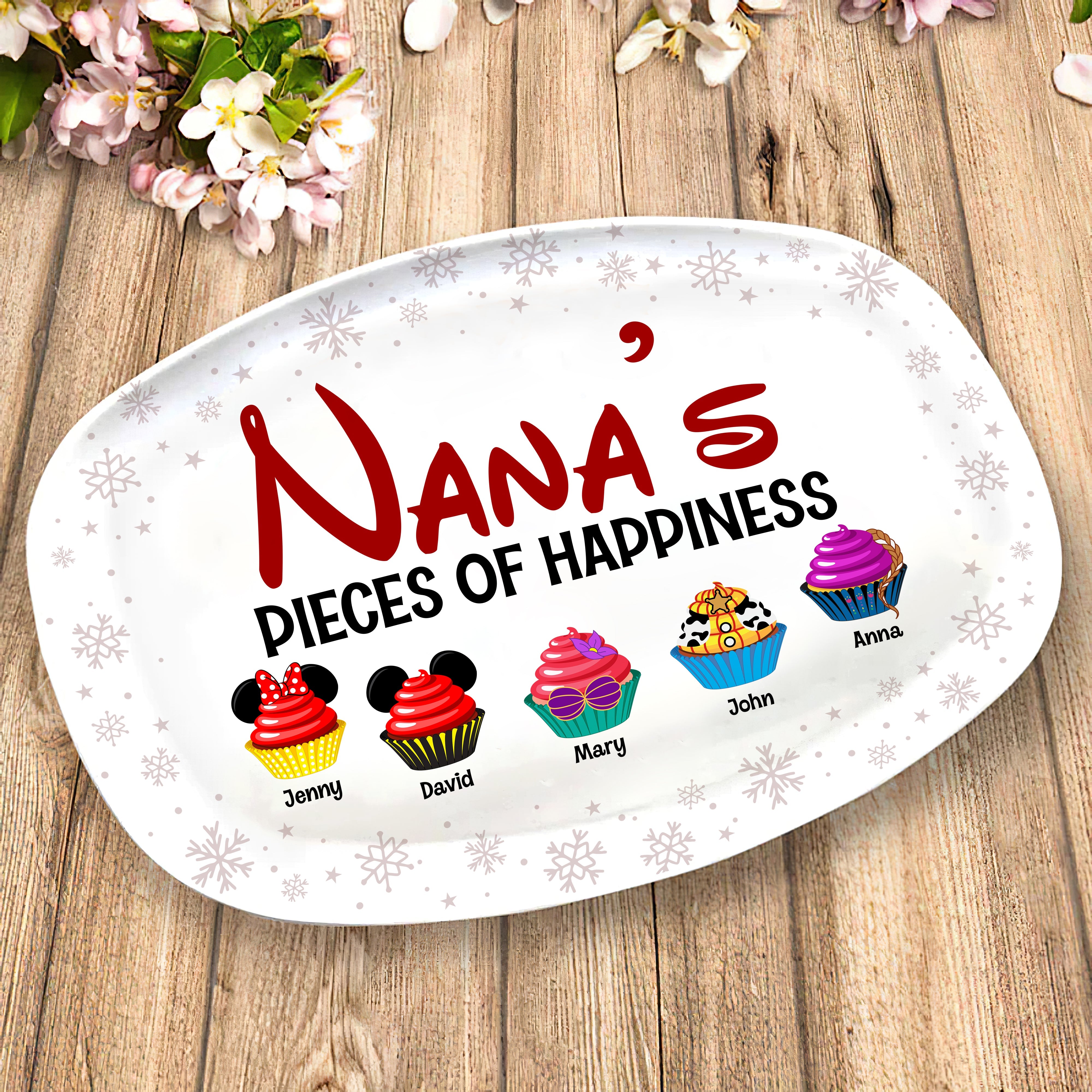 Personalized Nana’s Happiness Resin Plate - Christmas Gift for Family Resin Plate PopCulturePrints