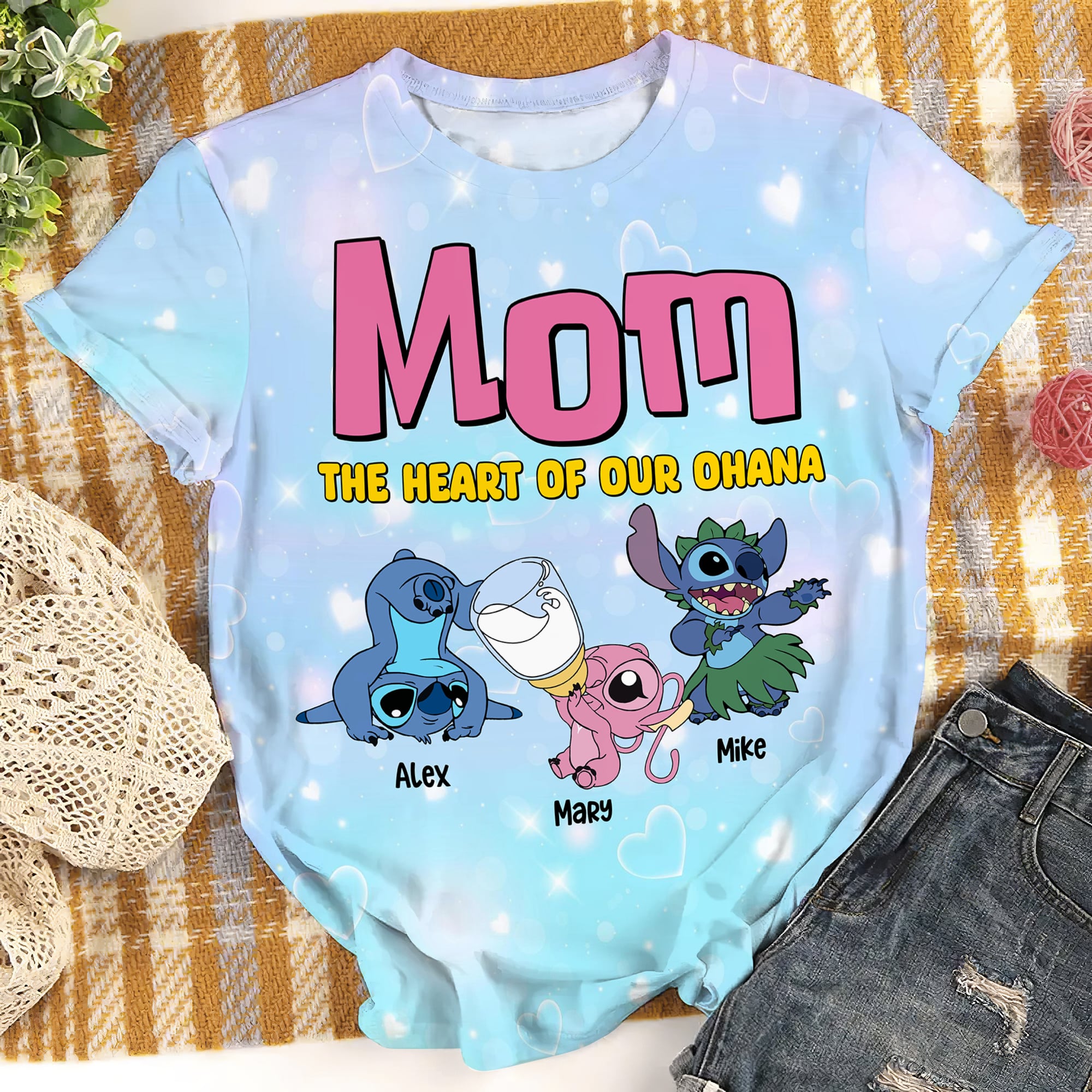 Personalized Ohana Mom T-Shirt - Perfect Mother's Day Gift