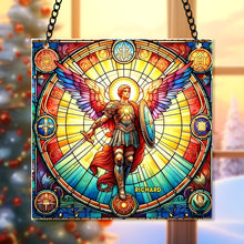 Load image into Gallery viewer, Personalized Christmas Angel Suncatcher Ornament
