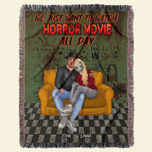 Load image into Gallery viewer, Personalized Horror Movie Couple Blanket - Perfect Halloween Gift &amp; Valentine&#39;s Day Gifts Blanket PopCulturePrints
