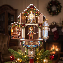Load image into Gallery viewer, "A Touch of Magic for Your Tree!" - Personalized Little Wooden Boy Acrylic Christmas Tree Topper - Unique Gift for Family &amp; Friends
