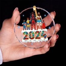 Load image into Gallery viewer, Personalized Superhero Family Christmas Ornament - 2024 Edition
