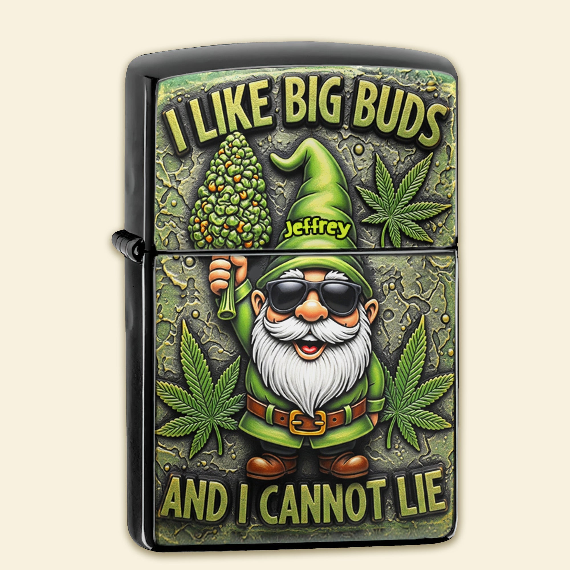 "I Like Big Buds and I Cannot Lie" - Funny Gnome Lighter, Personalized Gifts for Gnome Lovers Lighter PopCulturePrints