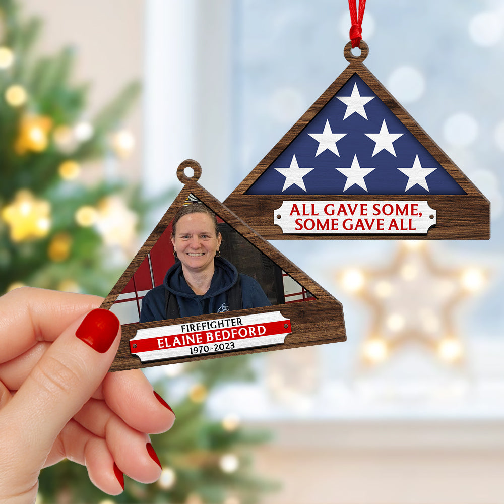 Personalized Firefighter Christmas Memorial Ornament Ornament PopCulturePrints