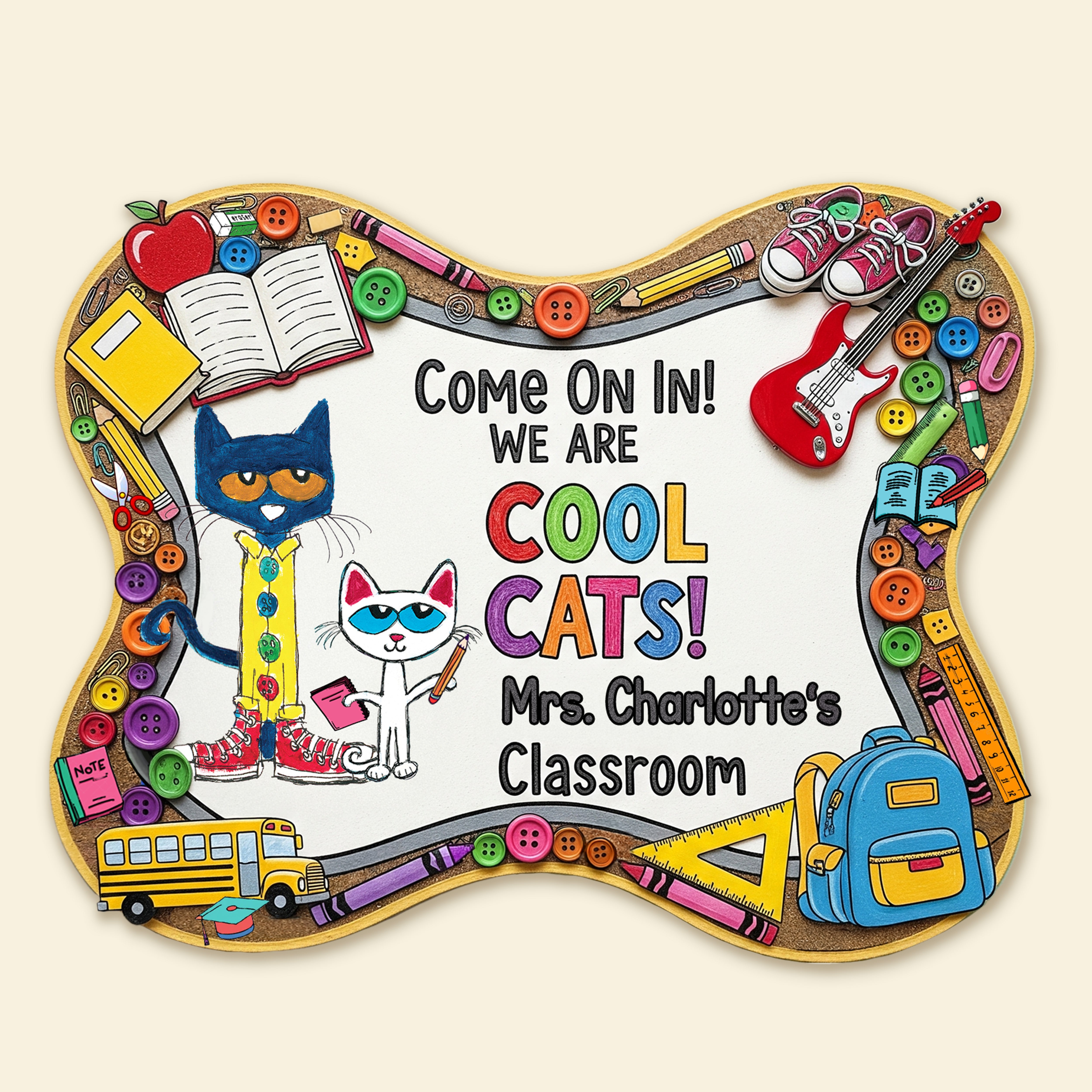 Welcome to Mrs. Charlotte's Classroom - Personalized Back To School Doormat Doormat PopCulturePrints