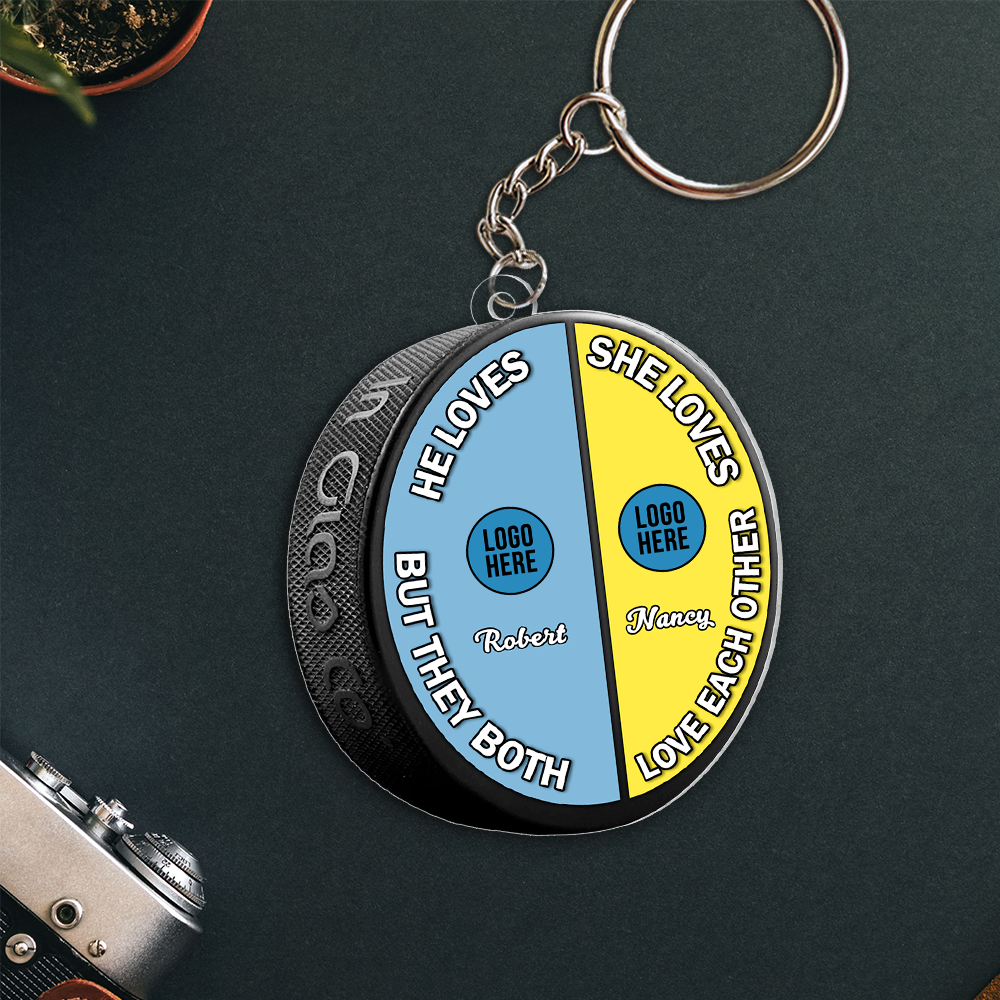Custom Ice Hockey Keychain - Unique Valentine's Day Gifts for Couples Keychains PopCulturePrints