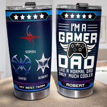 Load image into Gallery viewer, Personalized Gamer Dad Tumbler - Customizable Gift Tumbler Cup PopCulturePrints
