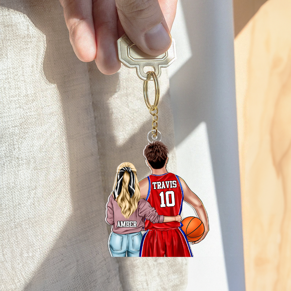Personalized Keychain for Basketball Couples - Custom Gift for Sports Lovers Keychains PopCulturePrints