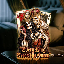 Load image into Gallery viewer, "Every King Needs His Queen" - Personalized Skeleton Couple Light Box - Perfect Gift for Couples Light Box PopCulturePrints
