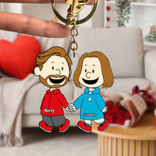 Load image into Gallery viewer, Custom Couple Keychain - Personalized Hand in Hand Gift for Valentine&#39;s Day Gifts Keychains PopCulturePrints
