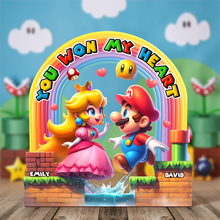 Load image into Gallery viewer, You Won My Heart - Personalized Couple Acrylic Plaque Gift Shaped Plaques PopCulturePrints
