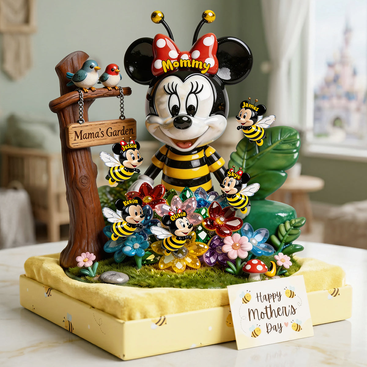 “Buzzing with Love: Personalize Your Busy Bee Mama Garden Acrylic Plaque - Perfect Gift for Mom, Grandma, or Any Special Woman” Shaped Plaques PopCulturePrints