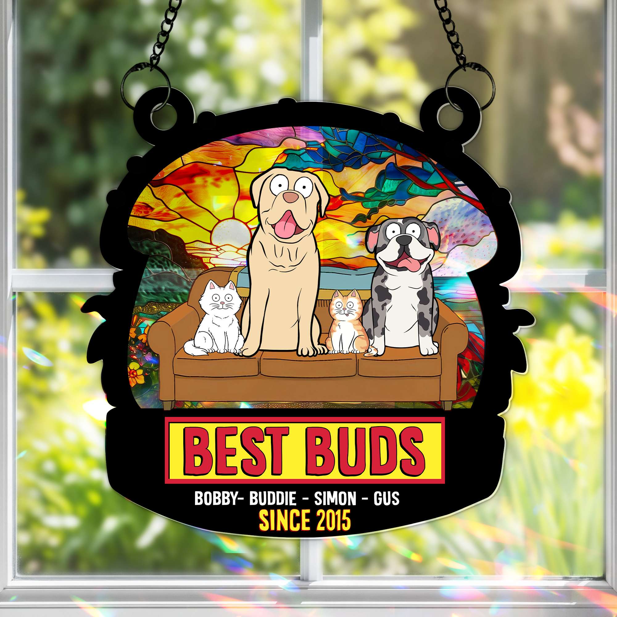Best Buds Suncatcher Ornament - A Personalized Gift for Pet Lovers Ornament PopCulturePrints