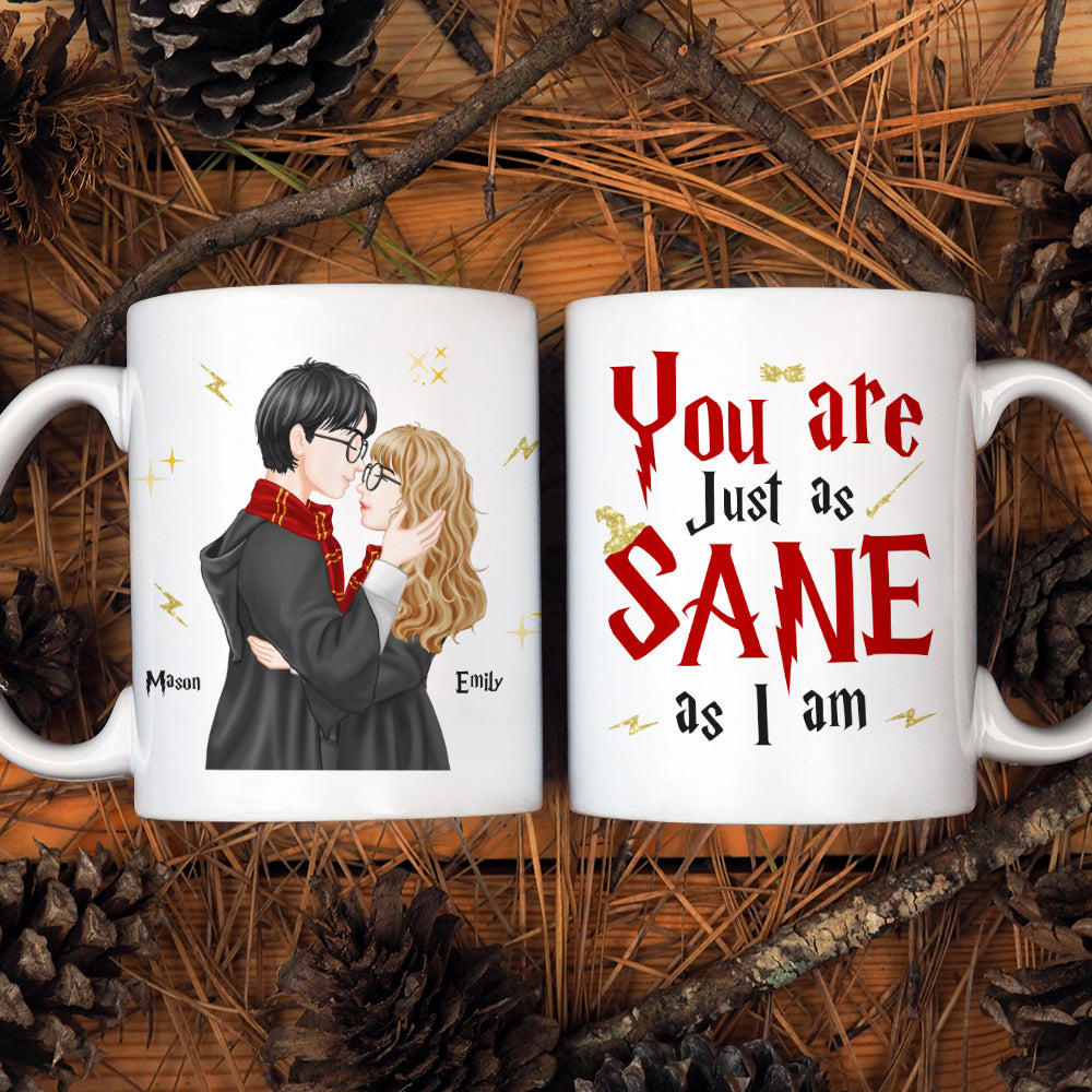 Personalized Magic Fan Couple Mug Set - 'You Are Just as Sane as I Am'