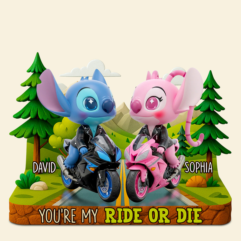 You're My Ride or Die - Personalized Biker Couple Acrylic Plaque Shaped Plaques PopCulturePrints