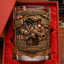 Load image into Gallery viewer, "Live Free or Die" - Personalized Tribute Glass for Patriots - Custom Gift for Freedom Lovers Glass PopCulturePrints
