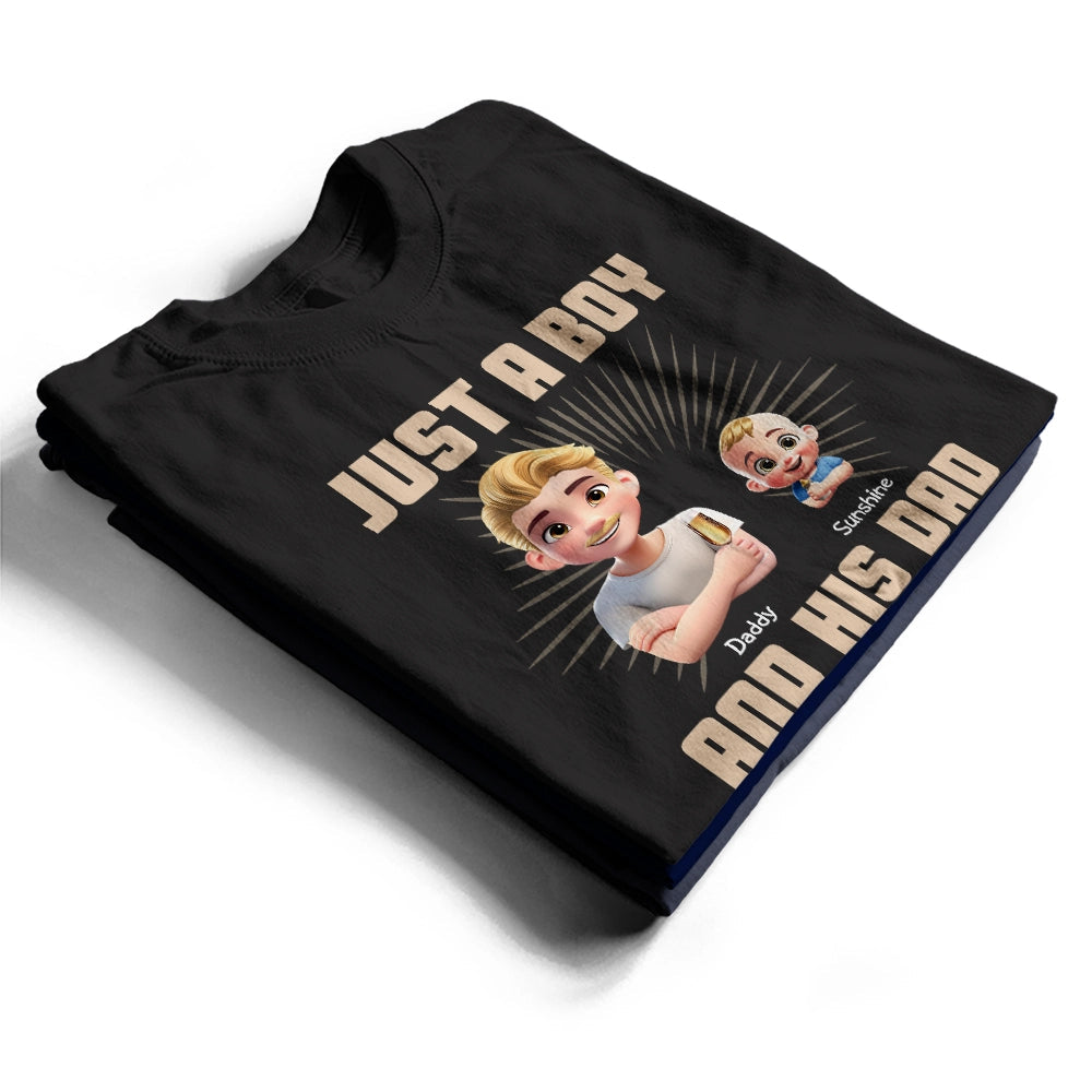 Just A Dad And His Girl - Personalized 3D Effect T-Shirt T-shirt PopCulturePrints