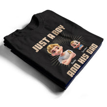Load image into Gallery viewer, Just A Dad And His Girl - Personalized 3D Effect T-Shirt T-shirt PopCulturePrints
