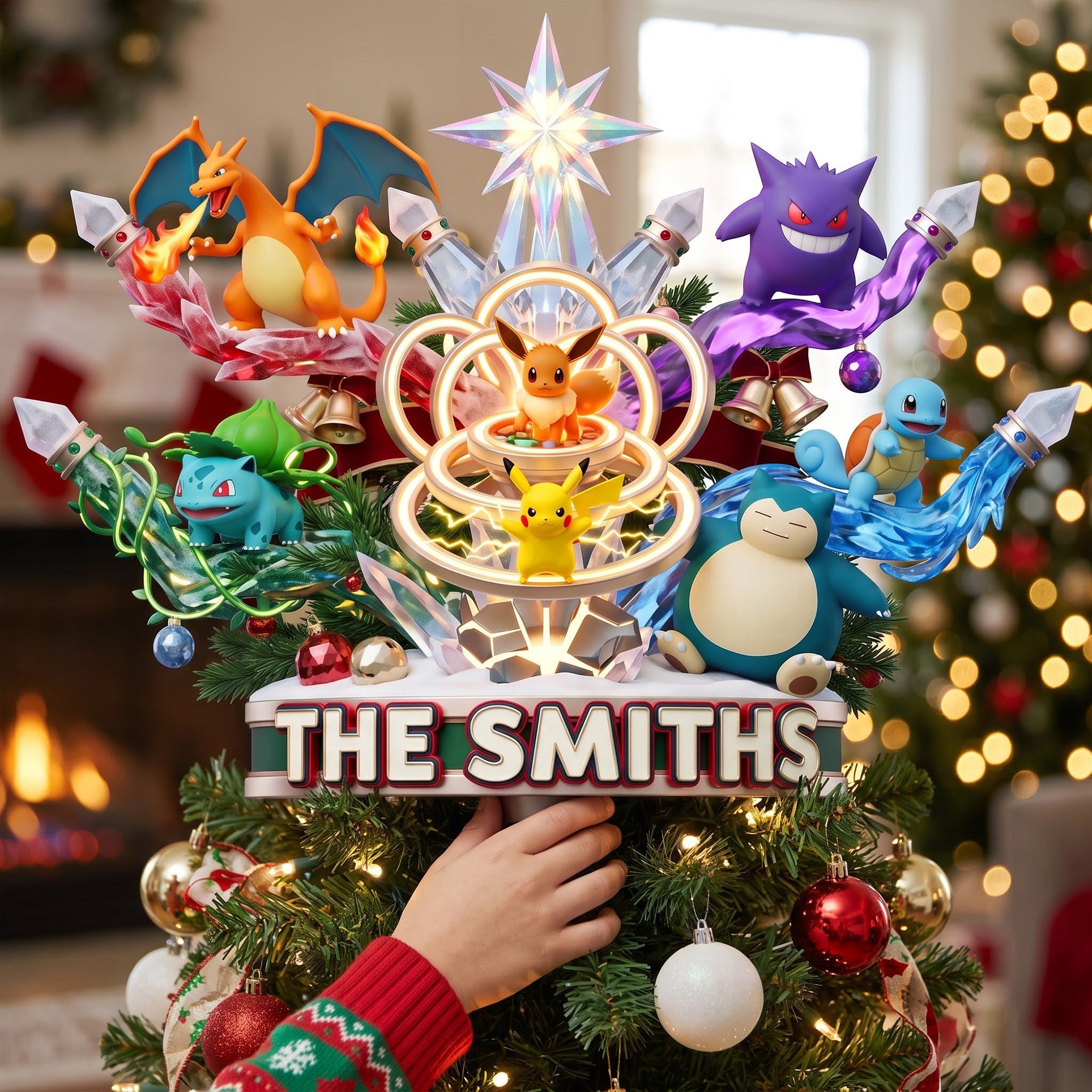 “Bring Magic to Your Christmas Tree!” - Whimsical Creatures Tree Topper - Personalized Acrylic Christmas Tree Topper for Families