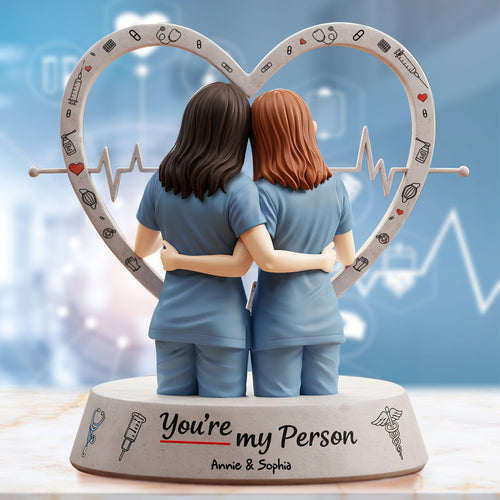 You're My Person - Personalized Nurse Besties Acrylic Plaque for Best Friends Shaped Plaques PopCulturePrints
