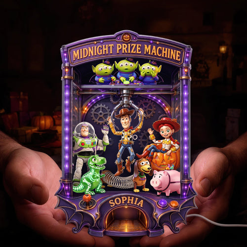 “Unleash the Magic of Halloween” - Midnight Prize Machine Acrylic Light Box - Personalized Gift for Kids, Friends, and Family Light Box PopCulturePrints