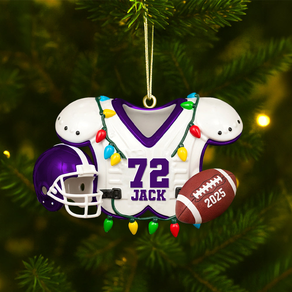 Personalized American Football Lover's Christmas Acrylic Ornament - Celebrate the Game with Custom Name Ornament PopCulturePrints