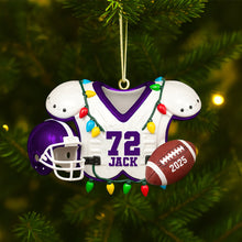 Load image into Gallery viewer, Personalized American Football Lover&#39;s Christmas Acrylic Ornament - Celebrate the Game with Custom Name Ornament PopCulturePrints
