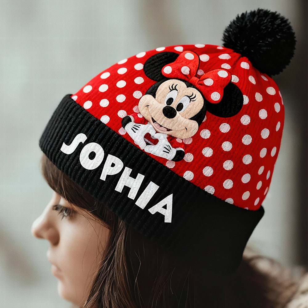 Warmth and Love: Personalized Couple Bobble Beanie Hats Hat PopCulturePrints