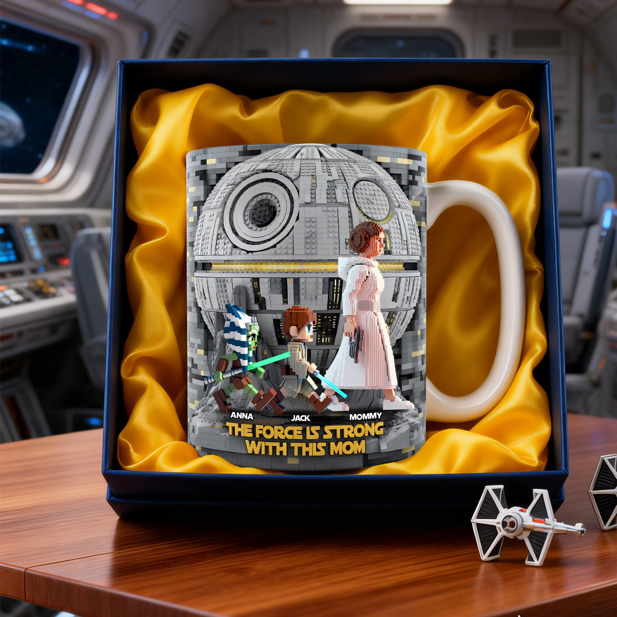 The Force Is Strong with This Mom - Personalized Coffee Mug for Mom, Grandma, and More! Coffee Mug PopCulturePrints