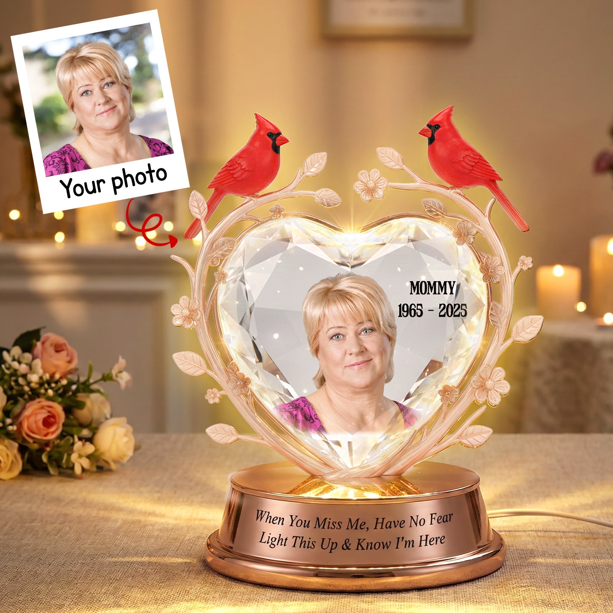 Illuminate Their Memory - Custom Photo Memorial Acrylic Light Box - Personalized Memorial Gifts for Loved Ones Light Box PopCulturePrints