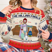 Load image into Gallery viewer, Personalized Family Cartoon Ugly Christmas Sweatshirt
