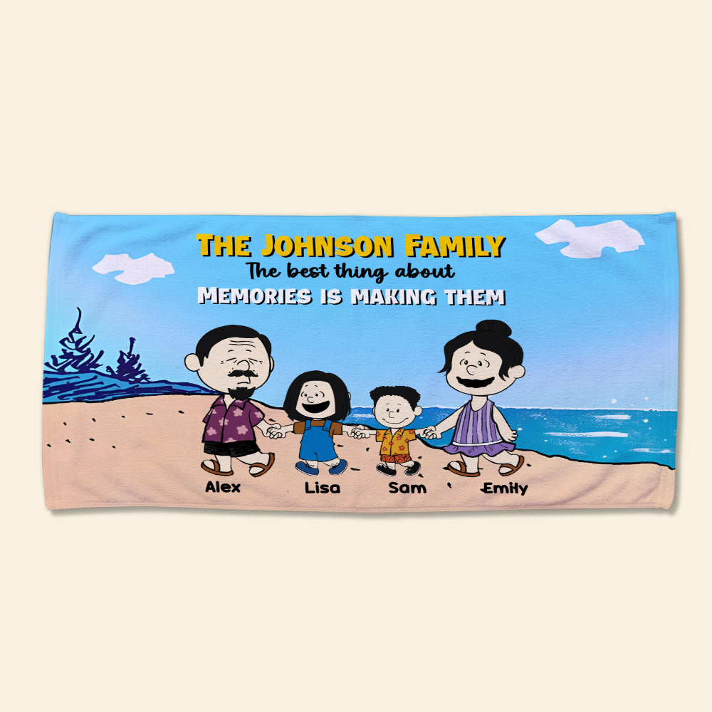 Personalized Family Beach Towel - Custom Summer Beach Landscape Design