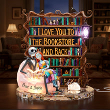 Load image into Gallery viewer, "I Love You to the Bookstore and Back" - Personalized Light Box for Couples - Unique Gift for Book Lovers Light Box PopCulturePrints
