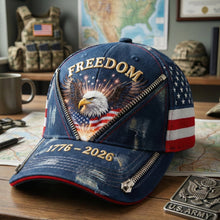 Load image into Gallery viewer, “Embrace Your Freedom” - Freedom Eagle Classic Cap - Personalized Gift for Patriots Caps PopCulturePrints
