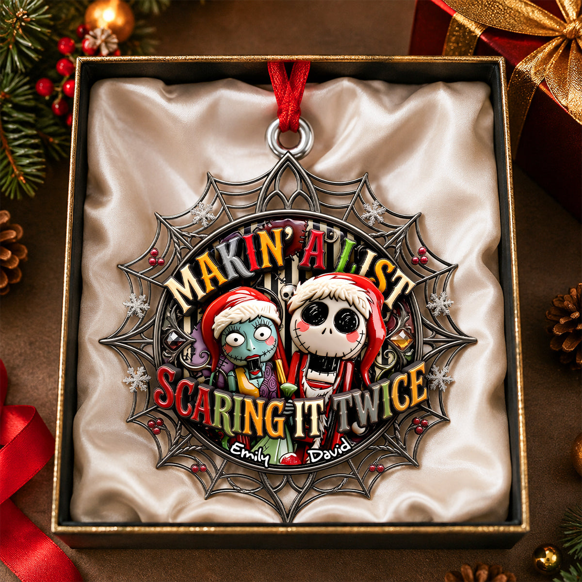 Makin' A List, Scaring It Twice - Personalized Christmas Acrylic Ornament