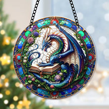 Load image into Gallery viewer, Personalized Christmas Dragon Suncatcher Ornament
