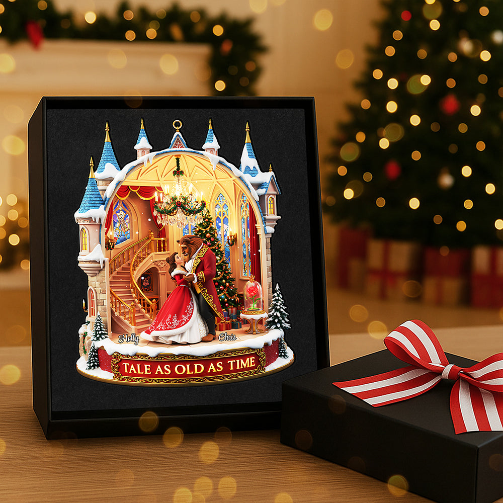 “A Tale As Old As Time” – Personalized Christmas Ornament for Couples Ornament PopCulturePrints