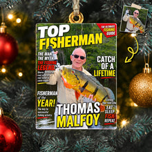 Load image into Gallery viewer, Catch of a Lifetime - Custom Photo Fishing Christmas Ornament - Personalized Gift for Fishing Lovers
