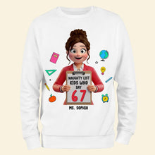 Load image into Gallery viewer, Naughty List Teacher Shirt - Personalized Gift for Teachers Shirts PopCulturePrints
