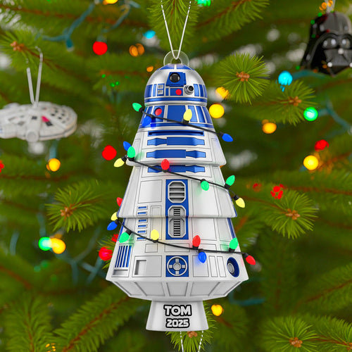 “Embrace the Galaxy This Christmas!” - Personalized Spaceship Tree Ornament - Perfect Gift for Star Wars Fans, Friends & Family Ornament PopCulturePrints
