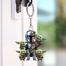 Load image into Gallery viewer, “A Father’s Love Knows No Bounds” - Warrior Dad Keychain, Personalized Gift for Dads and Grandpas Keychains PopCulturePrints
