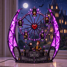 Load image into Gallery viewer, "Batty Runs In The Family" - Halloween Family Light Box - Customizable Gift for Your Spooky Family
