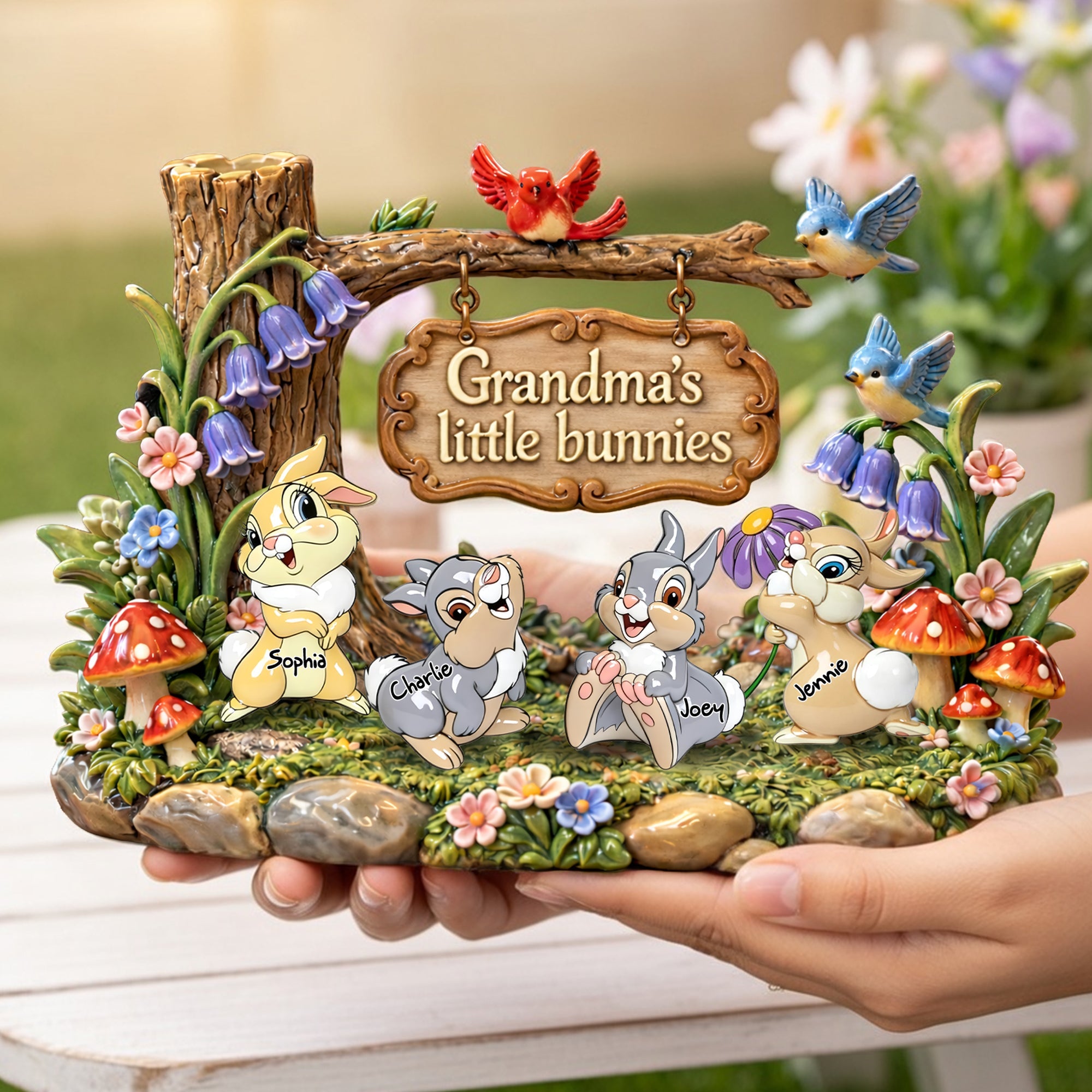 Grandma’s Little Bunnies - Personalized Acrylic Plaque for Grandmas Shaped Plaques PopCulturePrints