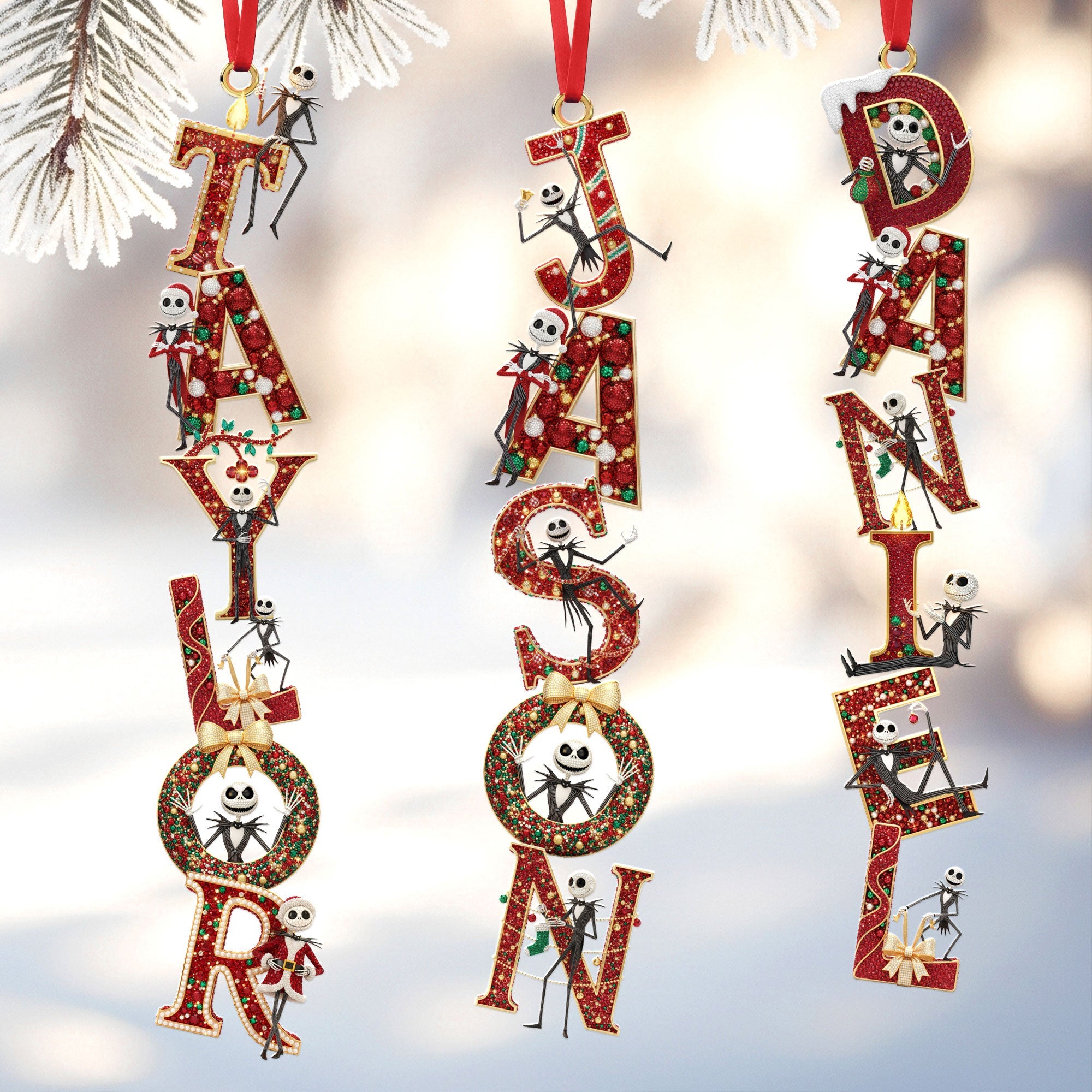 Celebrate With Personalized Joy - Custom Alphabet Letter Ornament - Perfect Holiday Gift for Friends and Family Ornament PopCulturePrints
