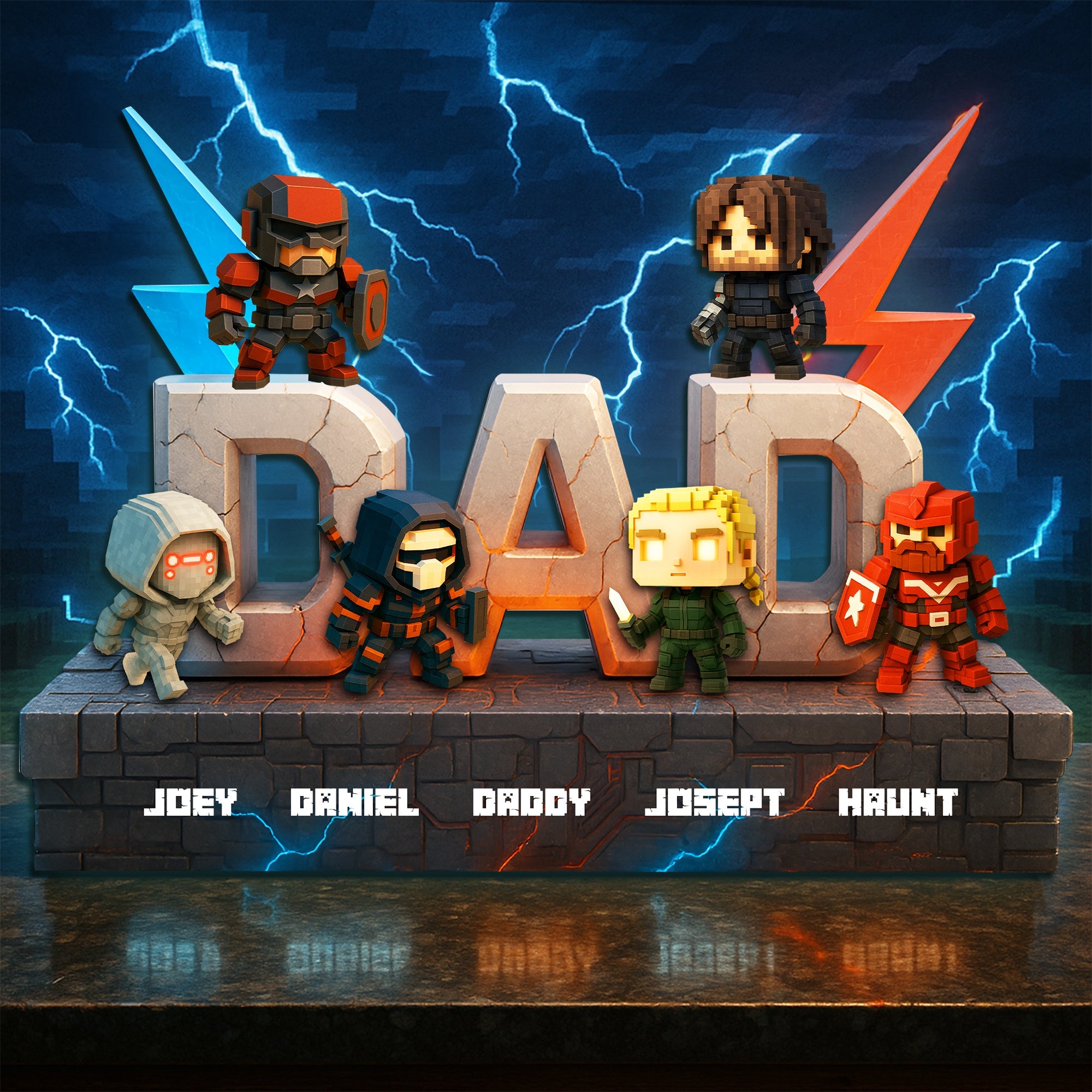 "For the Mighty Dads in Our Lives: A Force to Be Reckoned With" - Mighty Dad Force Acrylic Plaque - Personalized Gifts for Dad, Grandpa, or Any Special Father Figure Shaped Plaques PopCulturePrints