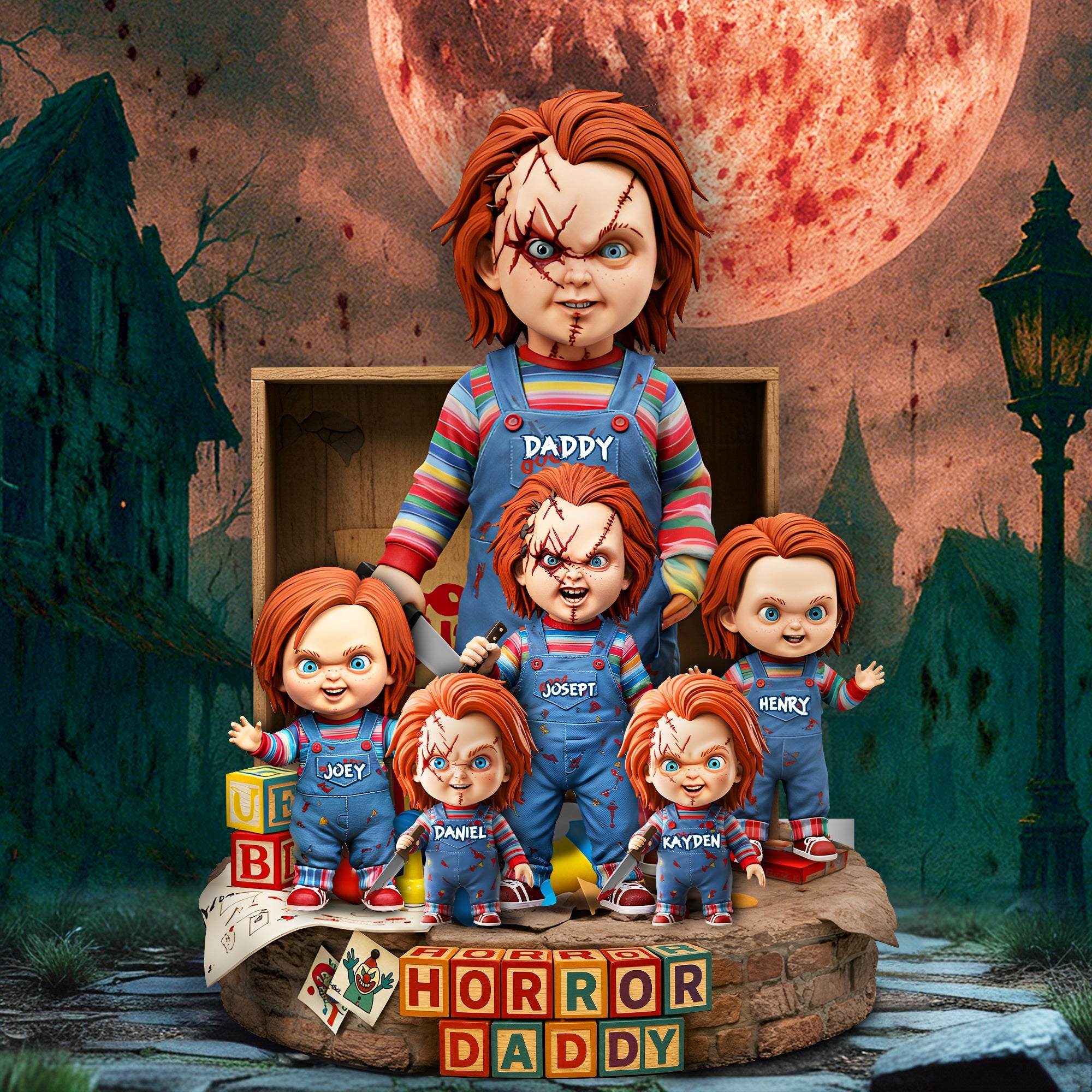 “Horror Dad - The Perfect Partner for Chills” - Personalized Gifts for Dad Shaped Plaques PopCulturePrints