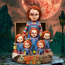 Load image into Gallery viewer, “Horror Dad - The Perfect Partner for Chills” - Personalized Gifts for Dad Shaped Plaques PopCulturePrints
