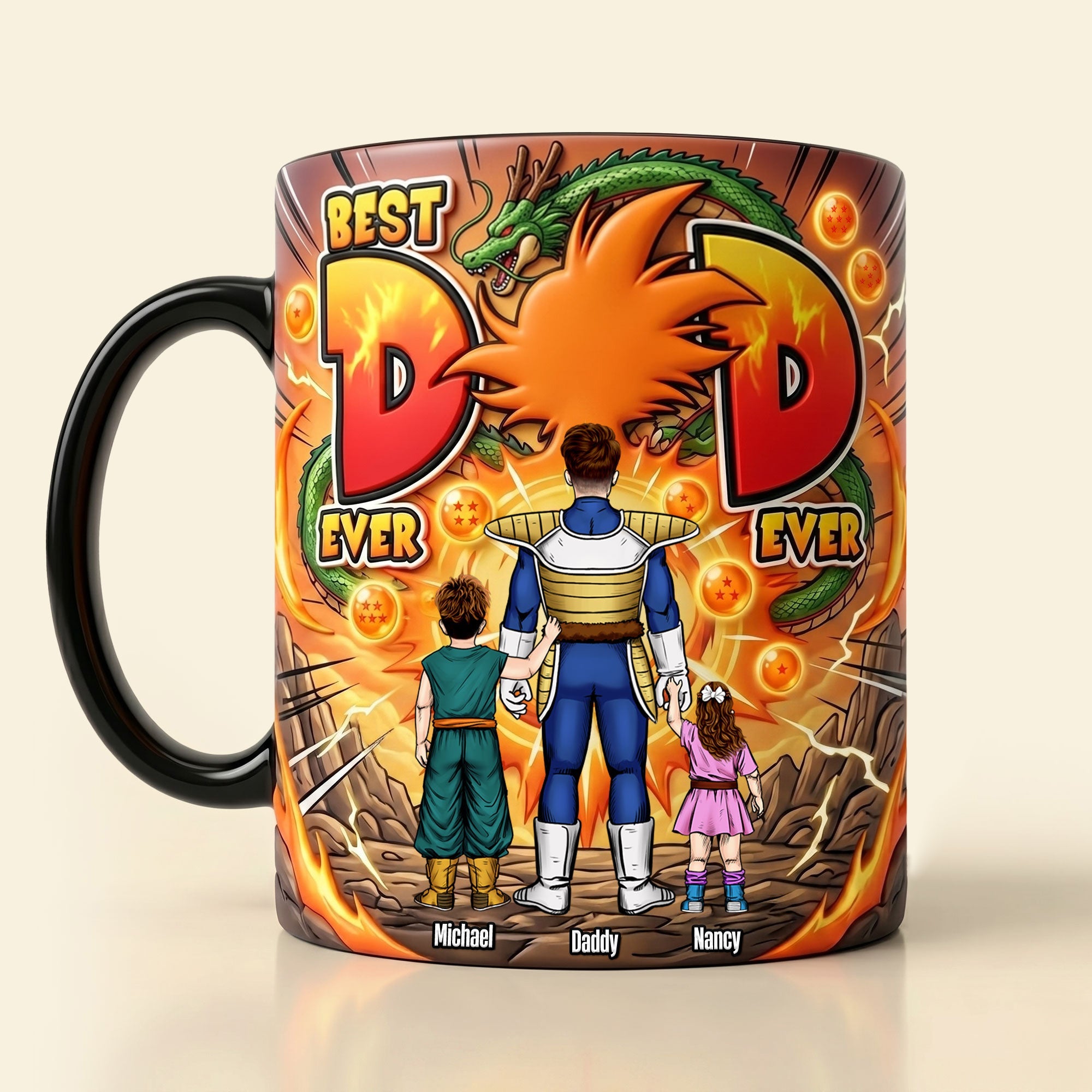 Best Dad Ever - Legend Fighter Magic Ceramic Coffee Mug - Personalized Gift for Dad and Grandpa Coffee Mug PopCulturePrints